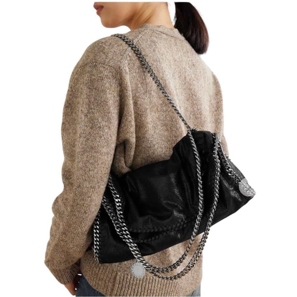 Authentic Stella McCartney iconic black silver Falabella tote bag NEW NWOT - Picture 2 of 11